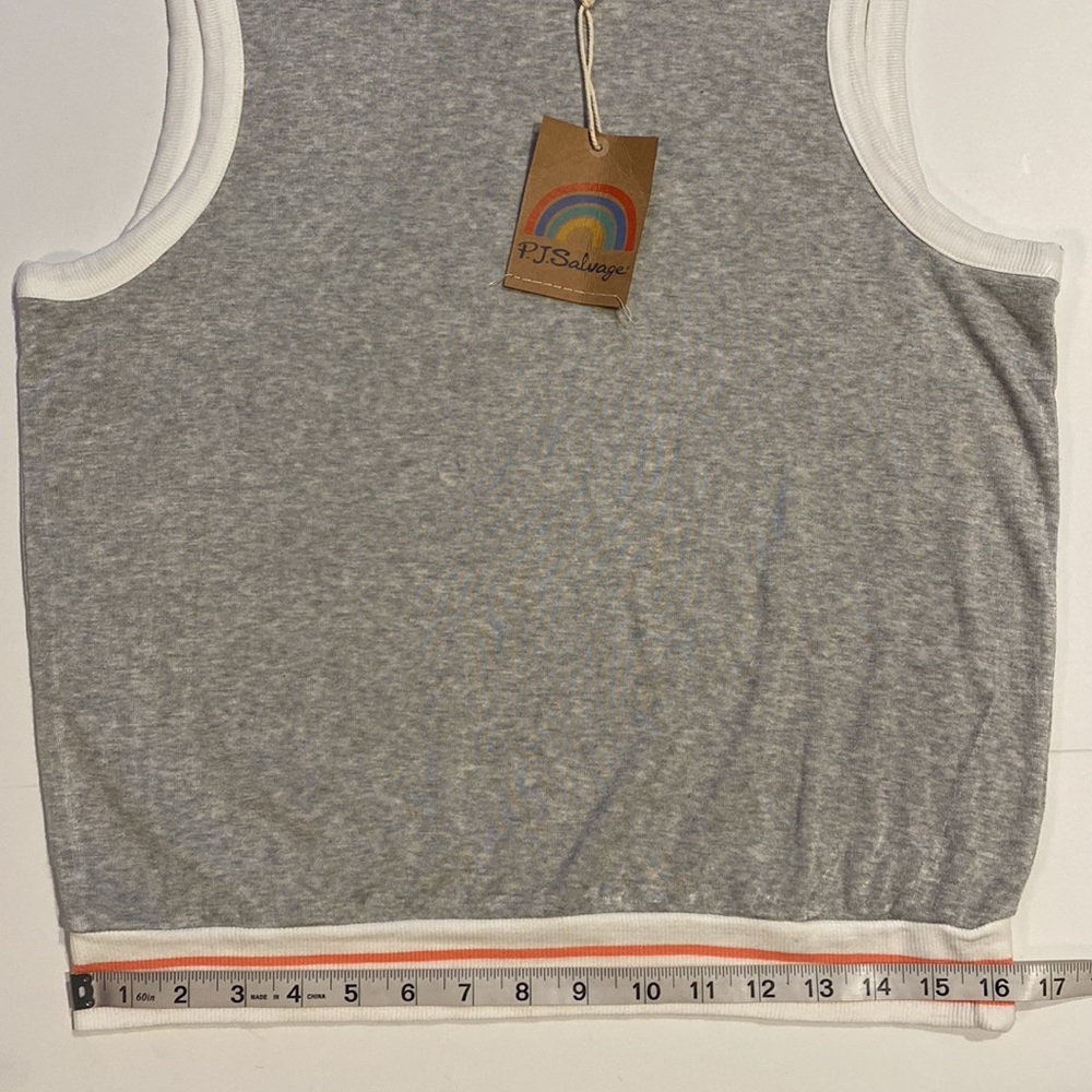PJ Salvage Medium Heather Gray Tank Top Crew Neck PJ Top New D31e - Picture 13 of 14